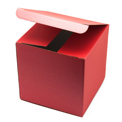 Red Cube Shape Cardboard Glossy Printed Packaging Boxes