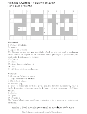 Palavras Cruzadas para imprimir: 2010