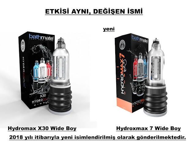 Bathmate Hydromax X30 Wide Boy Şeffaf renk artık Bathmate Hydromax 7 Wide Boy oldu.