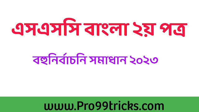 এসএসসি বাংলা ২য় পত্র MCQ সমাধান ২০২৩
