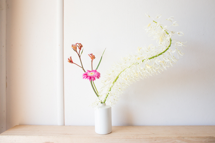 white orchid simple flower arrangement