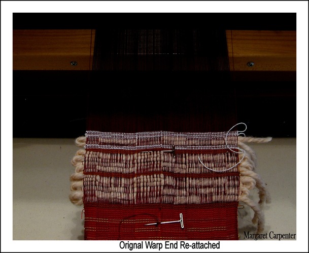 Original warp end reattached