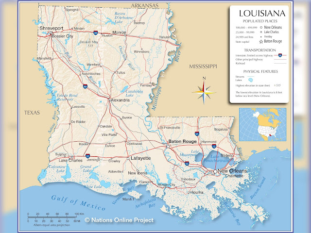 Show Me A Map Of Louisiana