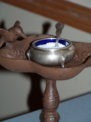 The cobalt blue double salt cellar below also came from my mom, and I 
