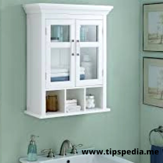 small white bathroom wall cabinet