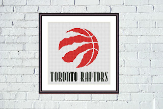 Toronto Raptors logo simple cross stitch design - Tango Stitch