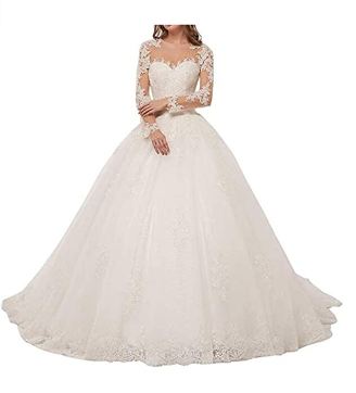 Fitted wedding dresses 2021 - Suitable for 2021 Bride Long Sleeve Lace