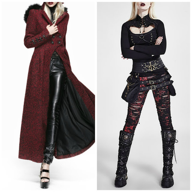 punk rave goth coat winter fall alternative visual kei pants