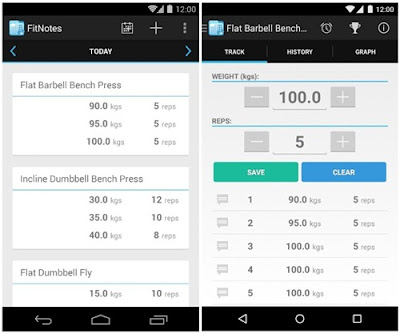 aplikasi olahraga fitnotes - gym workout log