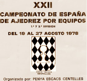 XXII Campeonato de España de Ajedrez por equipos- Centelles 1978, folleto de la Penya d’Escacs Centelles