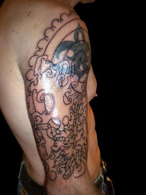 The half sleeve tattoos can be customized over pre existing tattoos by 