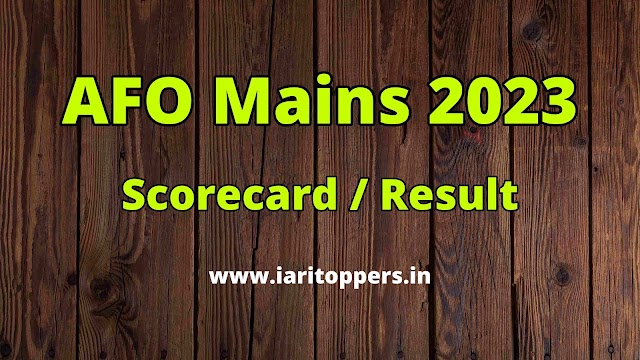 IBPS AFO Mains Result 2023 - Scorecard 2023 [OUT Now]