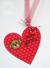 Sunny Studio Stamps Valentine's Day Heart Gift Tag (using Stitched Heart Dies, Sweet Script & Sending My Love Stamps)