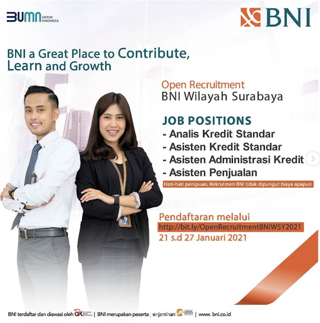 Open Recruitment BNI Wilayah Surabaya