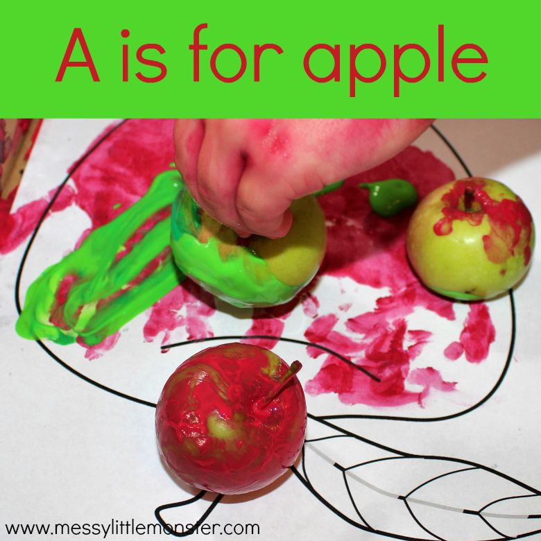 apple theme art activity for preschoolers