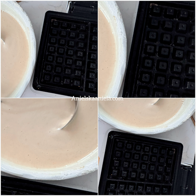 Waffle cooking in a nonstick pan without a waffle iron