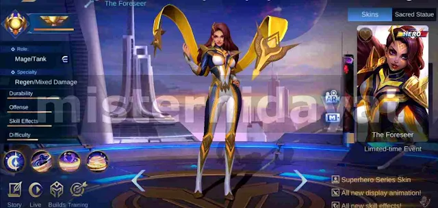 Download Script Skin Superhero Esmeralda The Foreseer Mobile Legends + Backup File