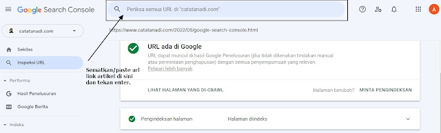 cara submit artikel di Google Search Console