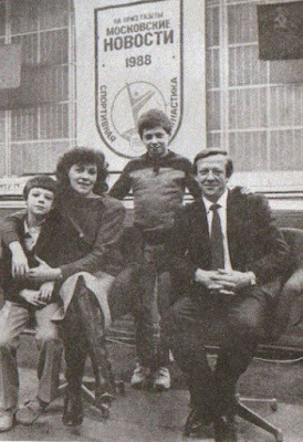 Nikolai Andrianov con su familia