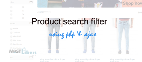 Product search filtering using php and ajax