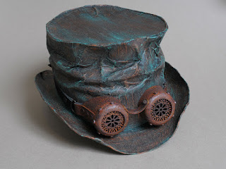 post apocalyptic crashed top hat with goggles