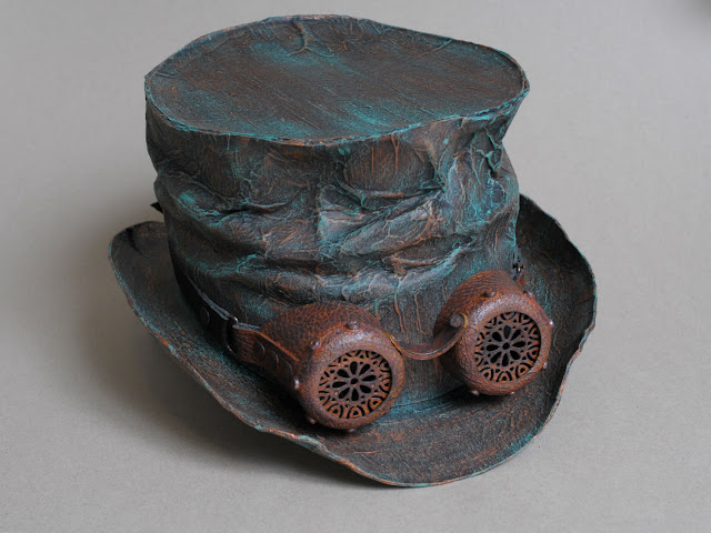 post apocalyptic crashed top hat with goggles