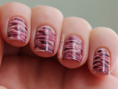 Purple Strokes Nail Art Essie