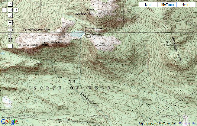 USGS topo map of Tumbledown Mtn.