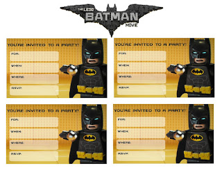 Batman Lego: Invitaciones para Descargar Gratis.