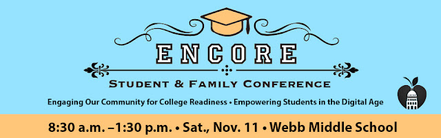 Webb Middle School is hosting its annual ENCORE conference: Empowering Students in the Digital Age on 11/11/2017 from 8:30 a.m. - 1:30 p.m.. 