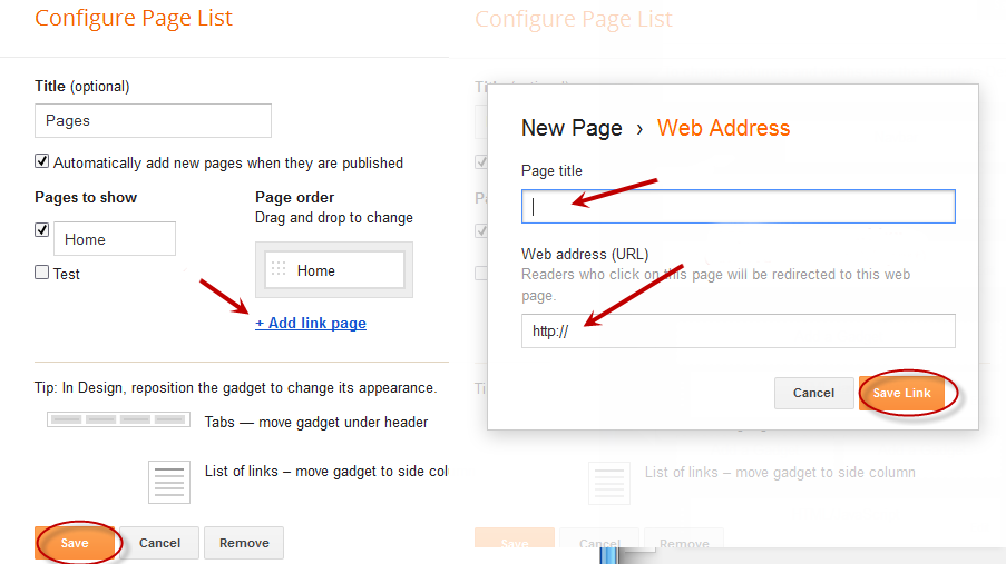 add web address, blogger tutorial