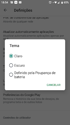 Tutorial Como Activar Modo Escuro na Play Store?