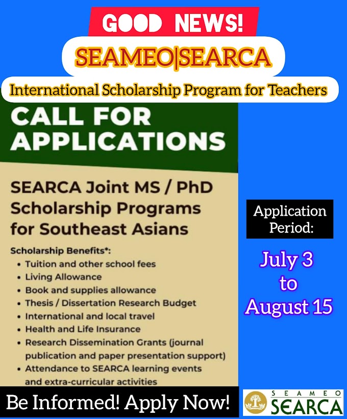 SEARCA | International Gradduate Scholarship for Teachers Academic Year 2024-2025
