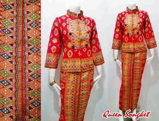  Model  Baju  Batik Wanita Seri Queen Motif Kain  Songket  