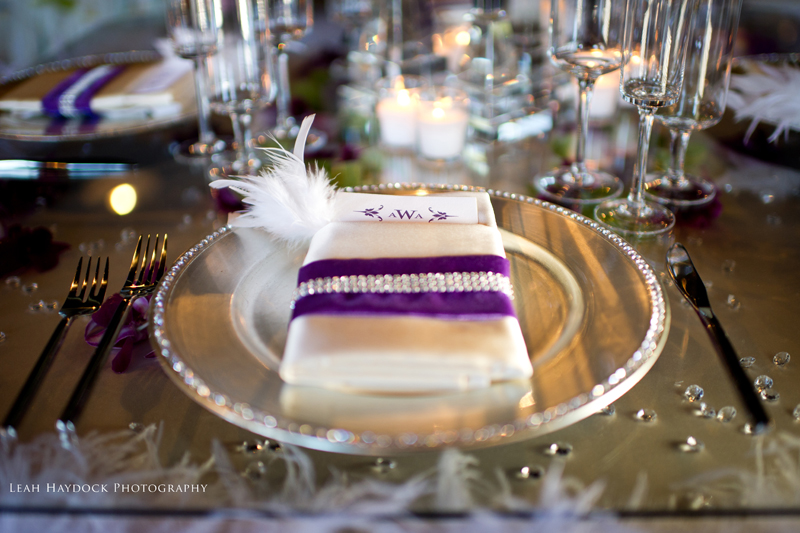 Team Purple in the Seacoast Weddings shoot was all about glam