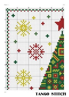 Ornament Christmas tree funny cross stitch pattern