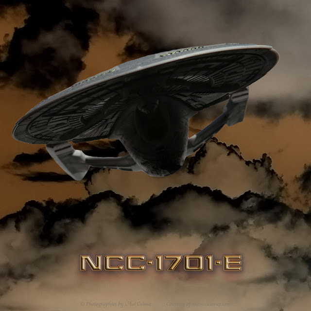 NCC-1701-E approaching thunder clouds