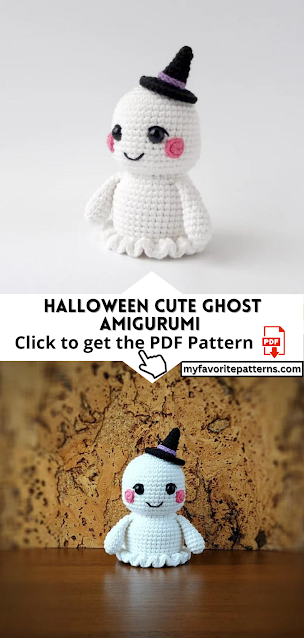 Halloween Cute Ghost Amigurumi PDF Pattern