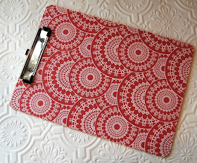 red and white clipboard
