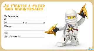 carte invitation anniversaire ninjago gratuite