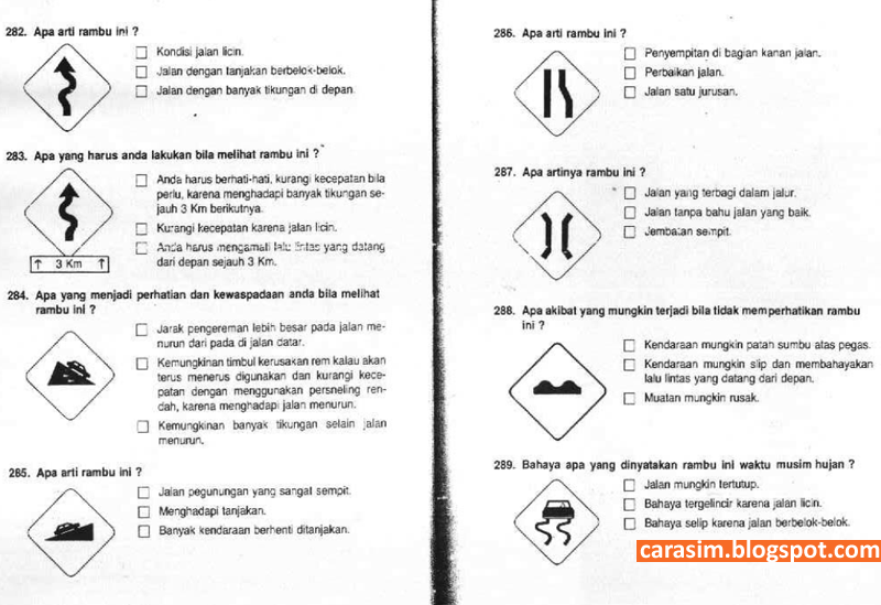 Soal Ujian SIM C dan Jawaban Cara Membuat SIM 