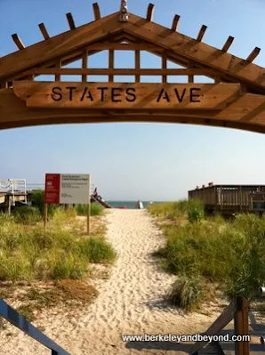 path to beach from boardwalk in Atlantic City, New Jersey