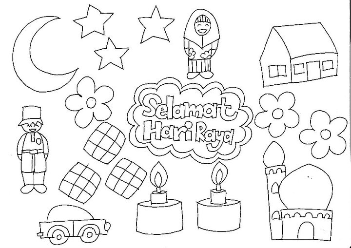 Hari Raya - Free Colouring Pages