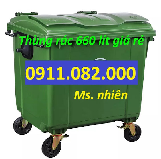 Thung rac mau xanh gia re thung rac 120L 240L 660L gia re tai tien giang lh 0911082000