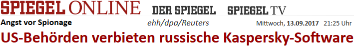 US-Behörden verbieten russische Kaspersky-Software