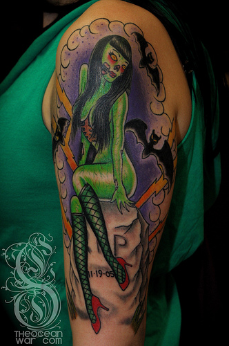 Pin Up Girl Tatoos Design Ideas Samples Gallery