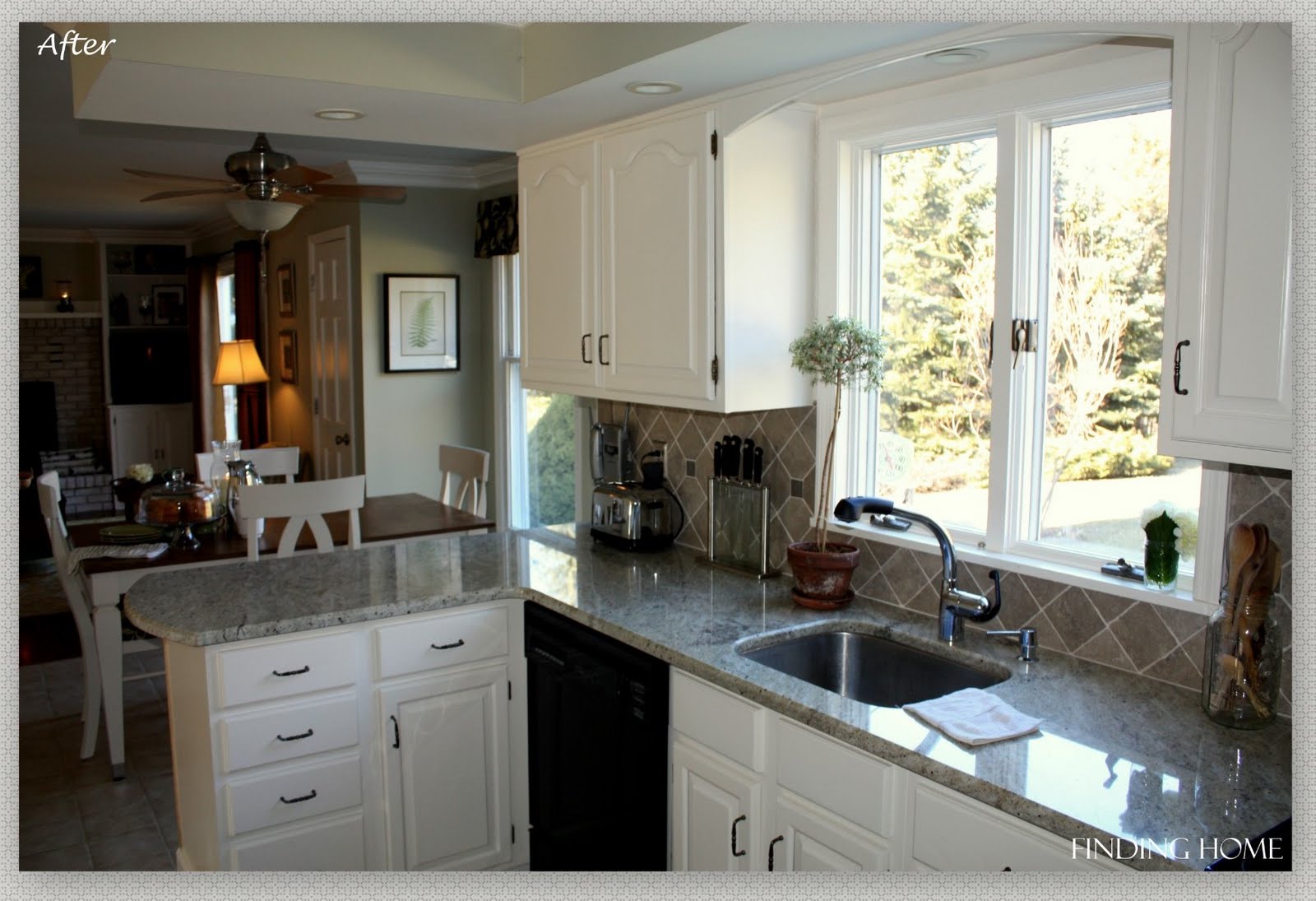 Remodelaholic | From Oak to Beautiful White Kitchen Cabinets