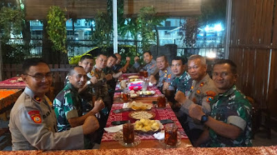 Silaturahmi Kapolsek dan Danramil Se-Kota Malang Ngopi Bareng Bahas Harkamtibmas