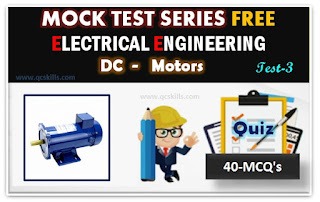 DC Motors Online Free Mock Test, Multiple Choice Questions and Answers on DC Motors, Electrical Engineering Quizzes, Electrical Student study,