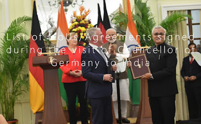 List of MoUsAgreements signed during the visit of Chancellor of Germany to India, Complete List View Here